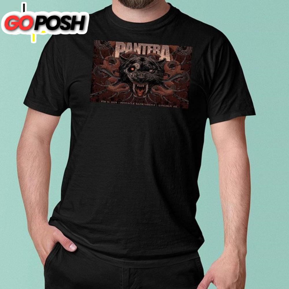 Lincoln, Ne February 14, 2025 Pantera Tour Poster Shirt