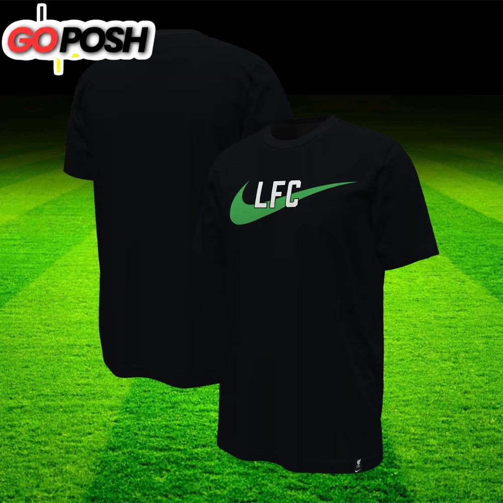 Liverpool LFC Swoosh T-Shirt – Black