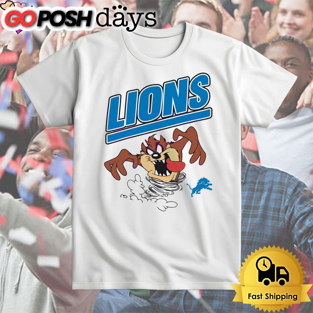 Looney Tunes Taz Detroit Lions T Shirt