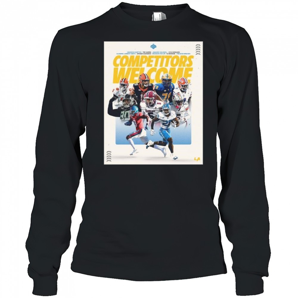 los-angeles-chargers-2025-nfl-draft-welcome-oronde-gadsden-ii-branson-taylor-y85ramaa Los Angeles Chargers 2025 NFL Draft Welcome Oronde Gadsden II, Branson Taylor & Omarion Hampton t-shirt