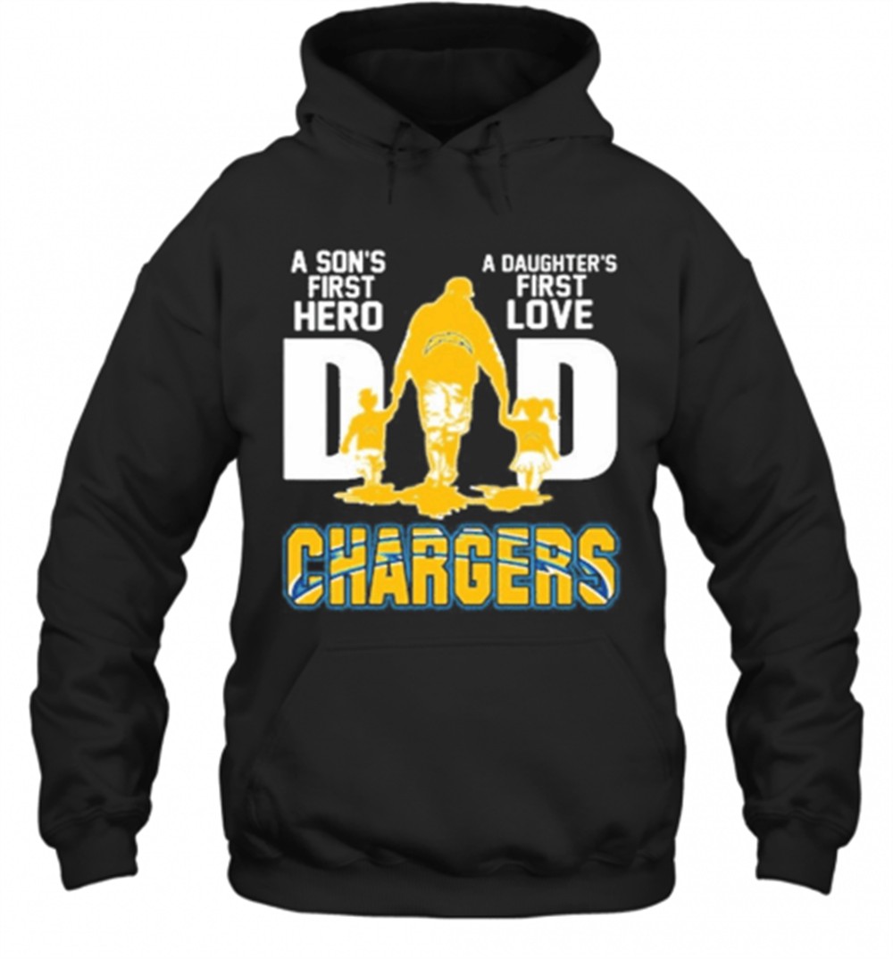 Los Angeles Chargers Dad A SonS First Hero A DaughterS First Love T-Shirt