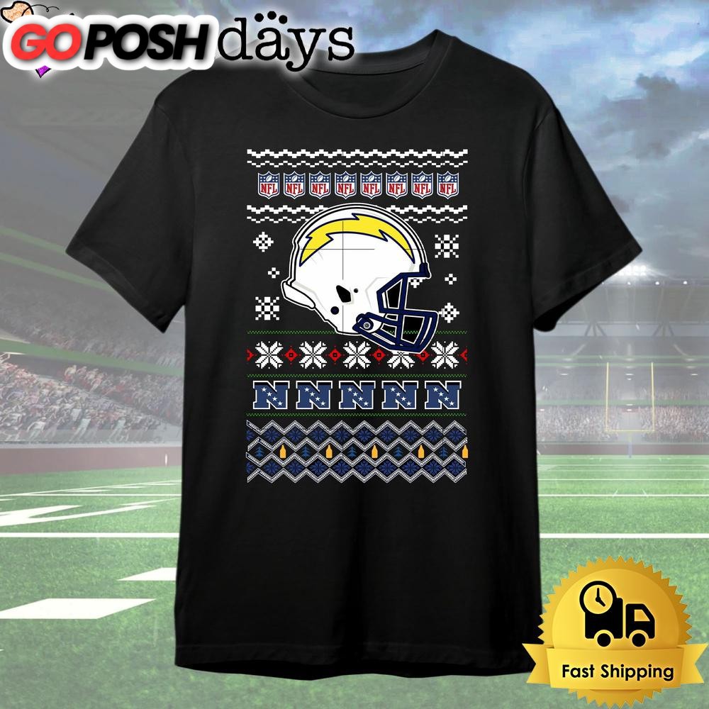 Los Angeles Chargers Helmet Team Christmas T Shirt