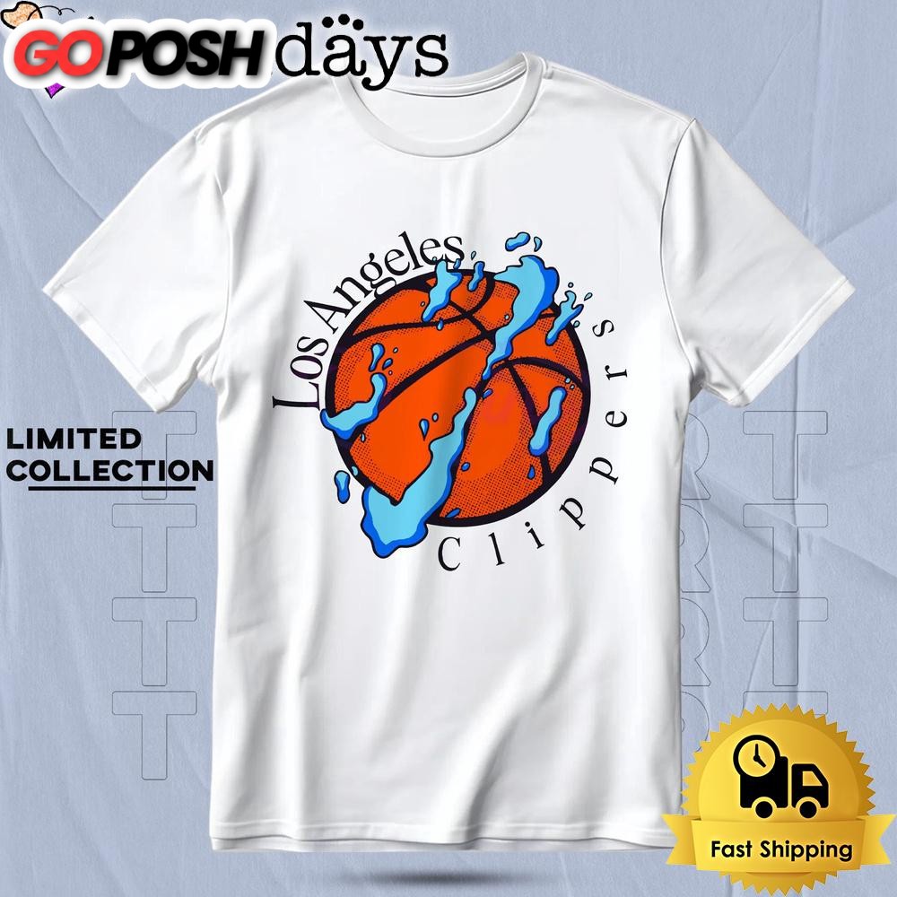Los Angeles Clippers Water Splash Basketball Graphic T Shirt