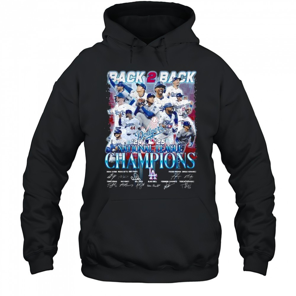 Los Angeles Dodgers 2024-25 National League Champions Back 2 Back Signature shirt