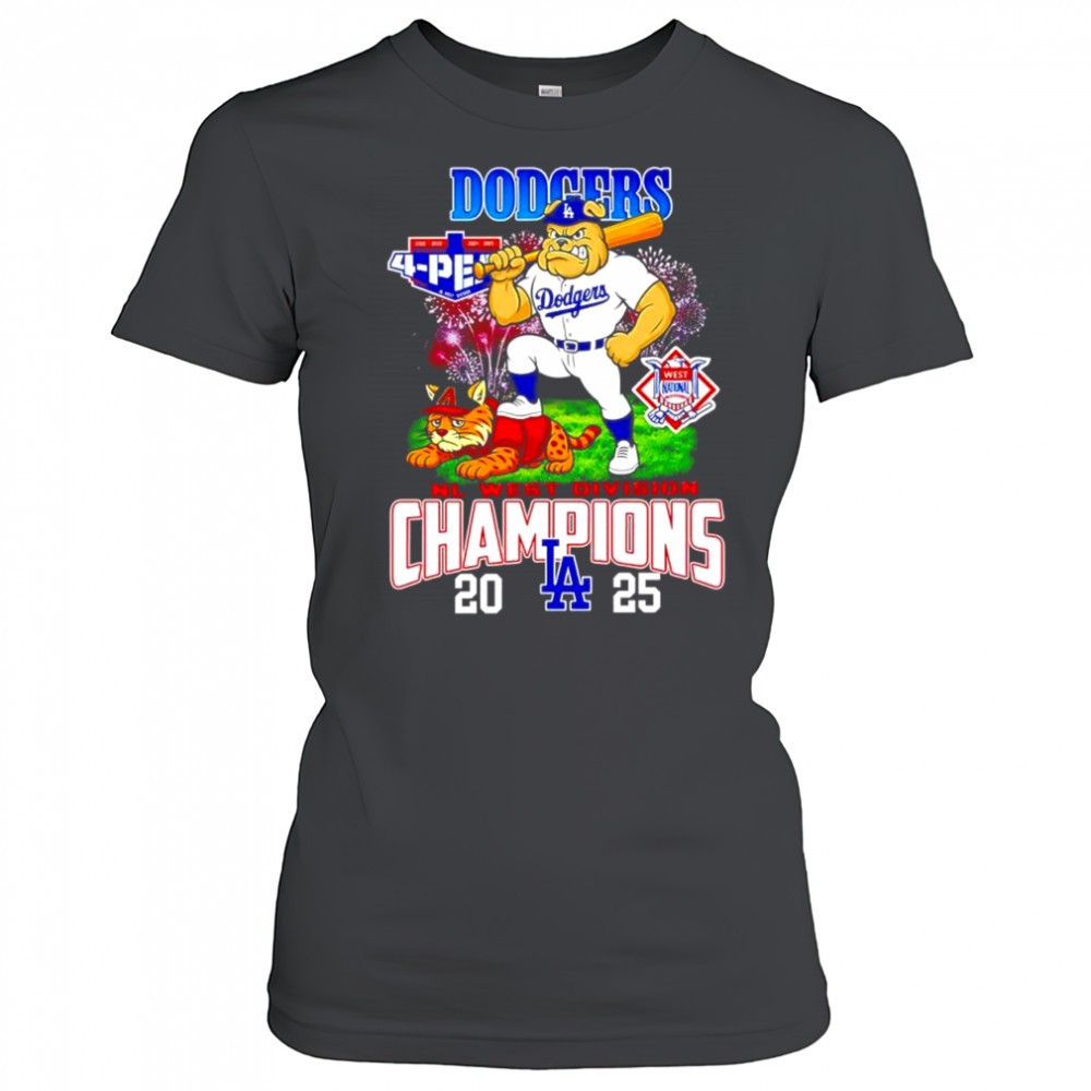 los-angeles-dodgers-2025-nl-west-division-champions-mascots-bulldog-and-a-cat-sh-plcnn1kn Los Angeles Dodgers 2025 NL West Division Champions mascots bulldog and a cat shirt