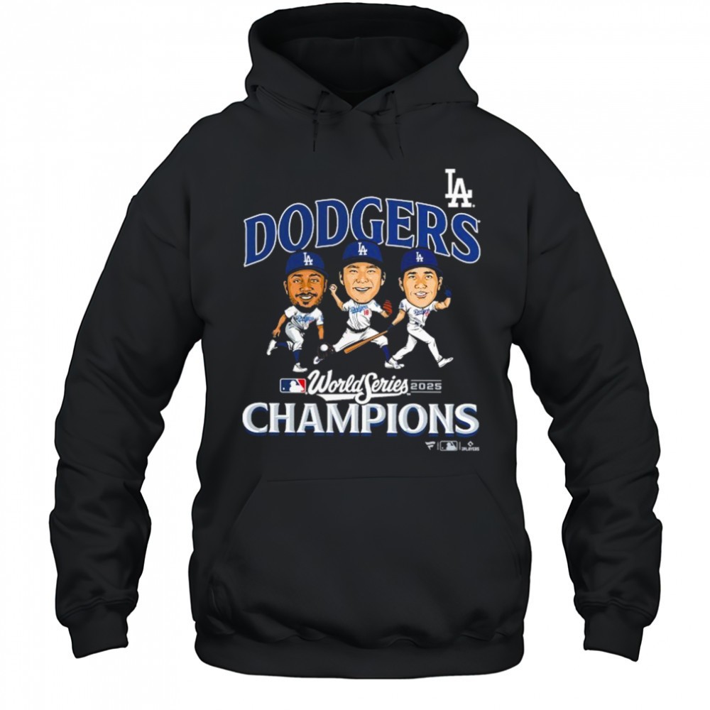 Los Angeles Dodgers 2025 World Series Champions Appeal Play Caricature T-Shirt