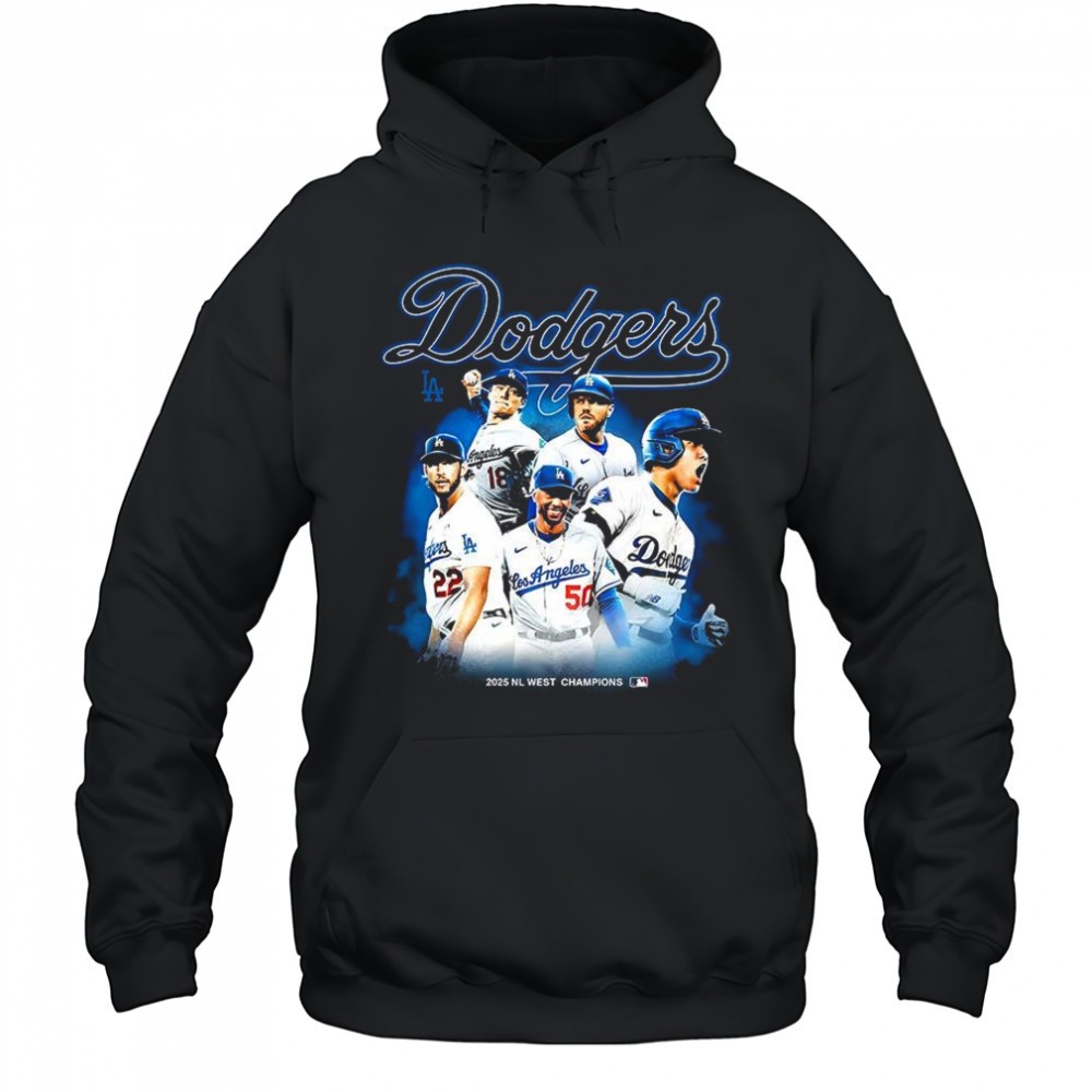 Los Angeles Dodgers NL West Champions 2025 player collage shirt
