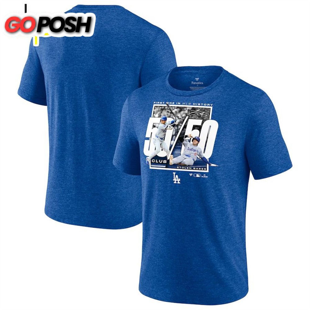 Los Angeles Dodgers Shohei Ohtani Heather Royal 5050 Club TShirt