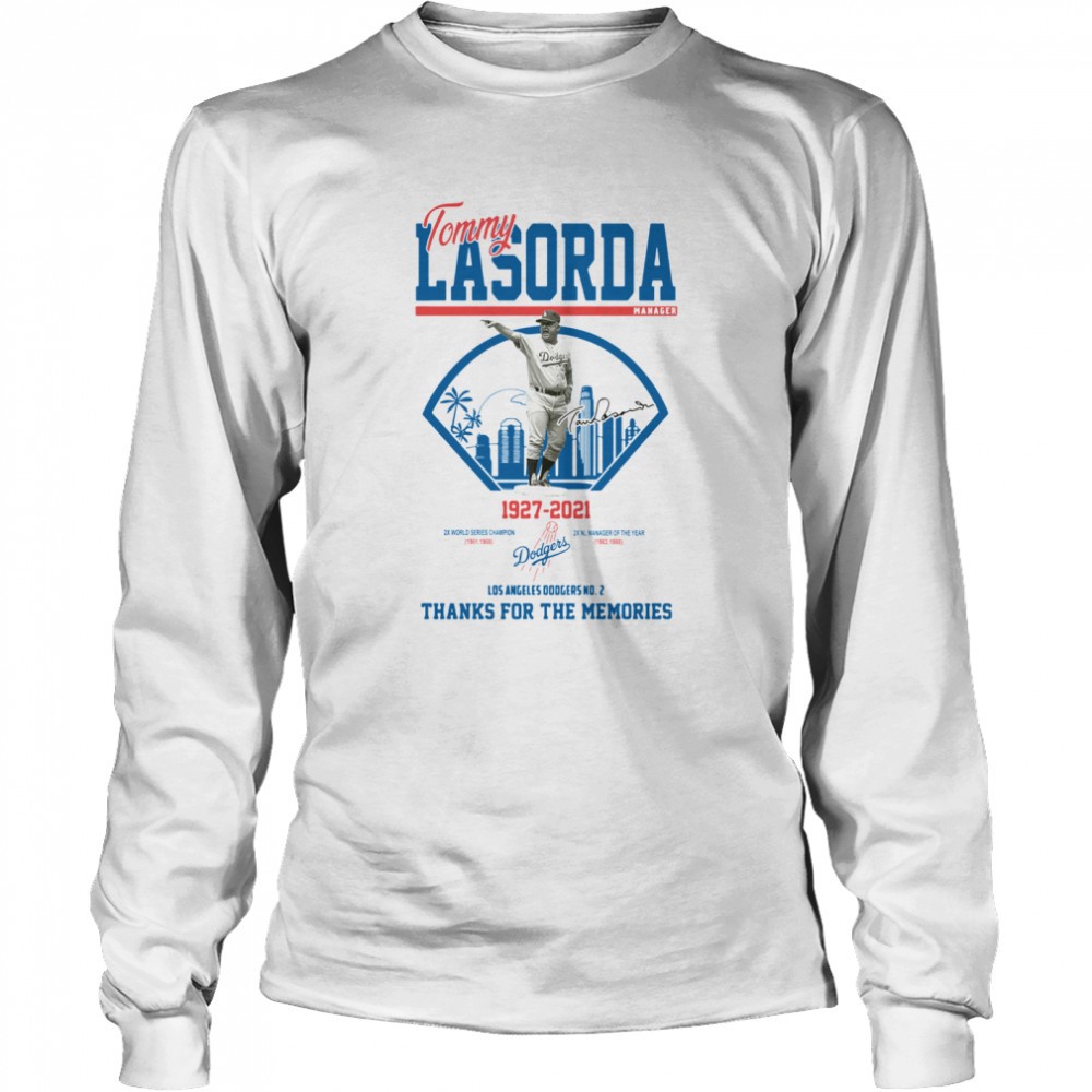 los-angeles-dodgers-tommy-lasorda-manager-1927-2021-thank-you-for-the-memories-s-d0h3xrij Los Angeles Dodgers Tommy Lasorda manager 1927 2021 thank you for the memories signature shirt