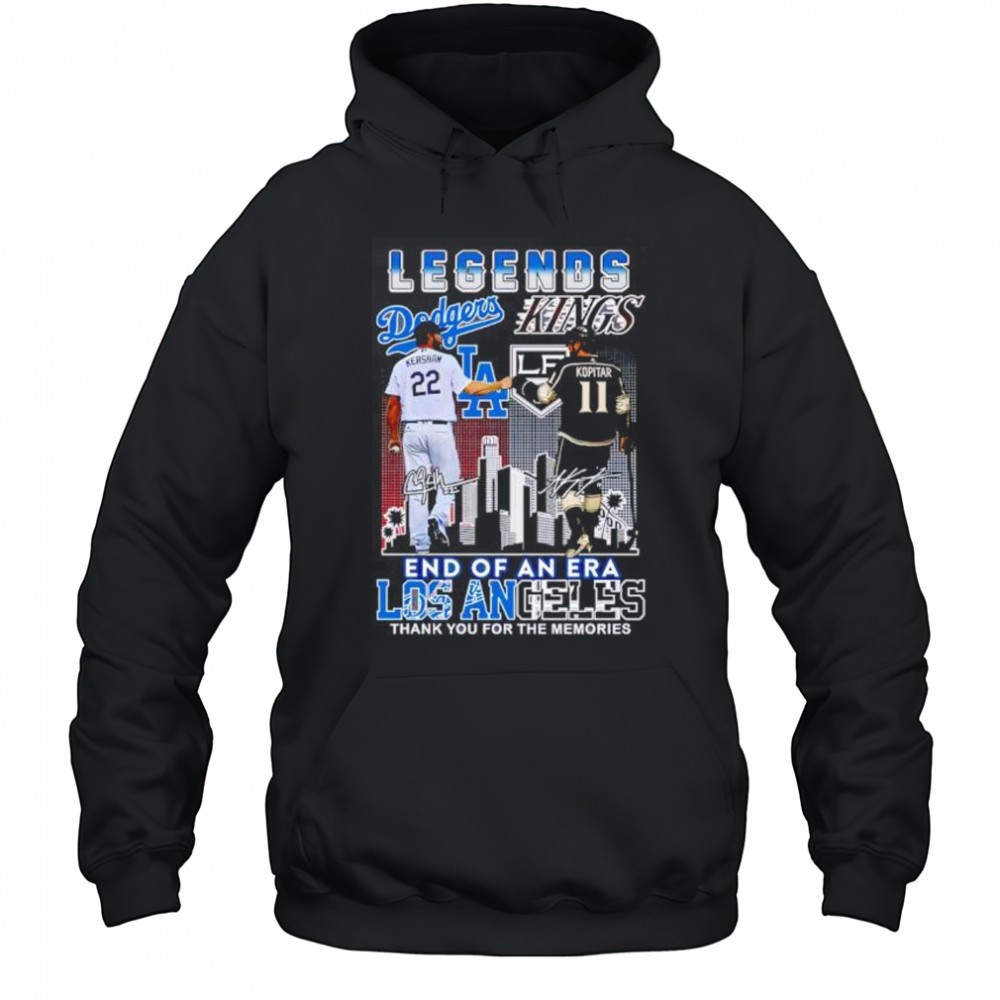 Los Angeles Dodgers x Los Angeles Kings Legends Vintage signatures poster shirt