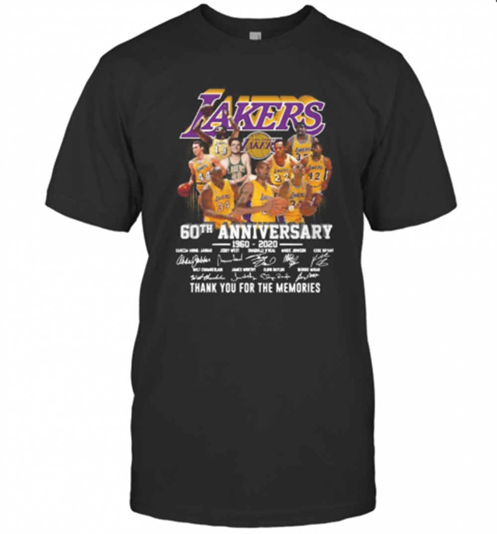 los-angeles-lakers-60th-anniversary-1960-2020-thank-you-for-the-memories-signatu-khzxukix Los Angeles Lakers 60Th Anniversary 1960 2020 Thank You For The Memories Signatures T-Shirt