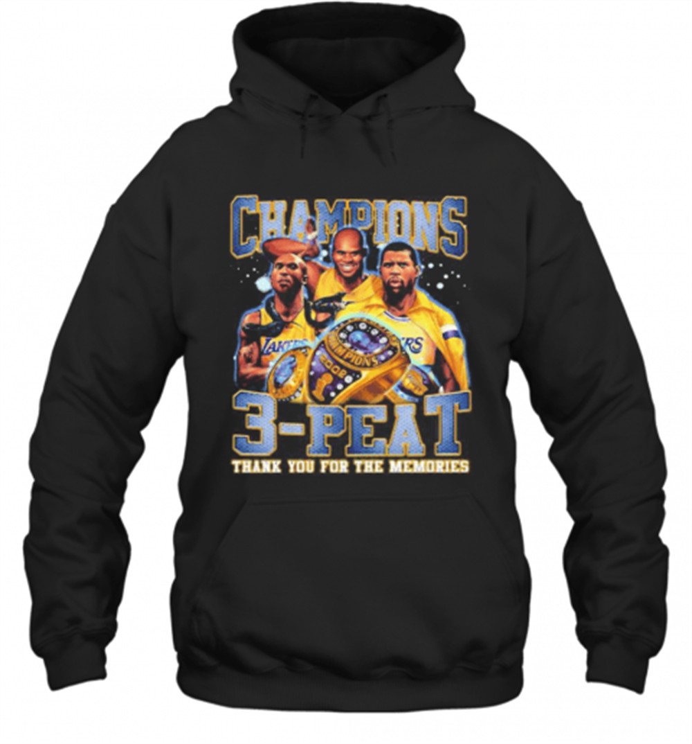 Los Angeles Lakers Champions 3 Peat Thank You For The Memories T-Shirt