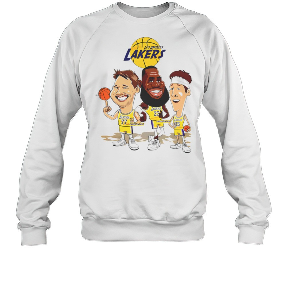 Los Angeles Lakers LeBron James Luka Doncic And Austin Reaves Funny Cartoons Shirt