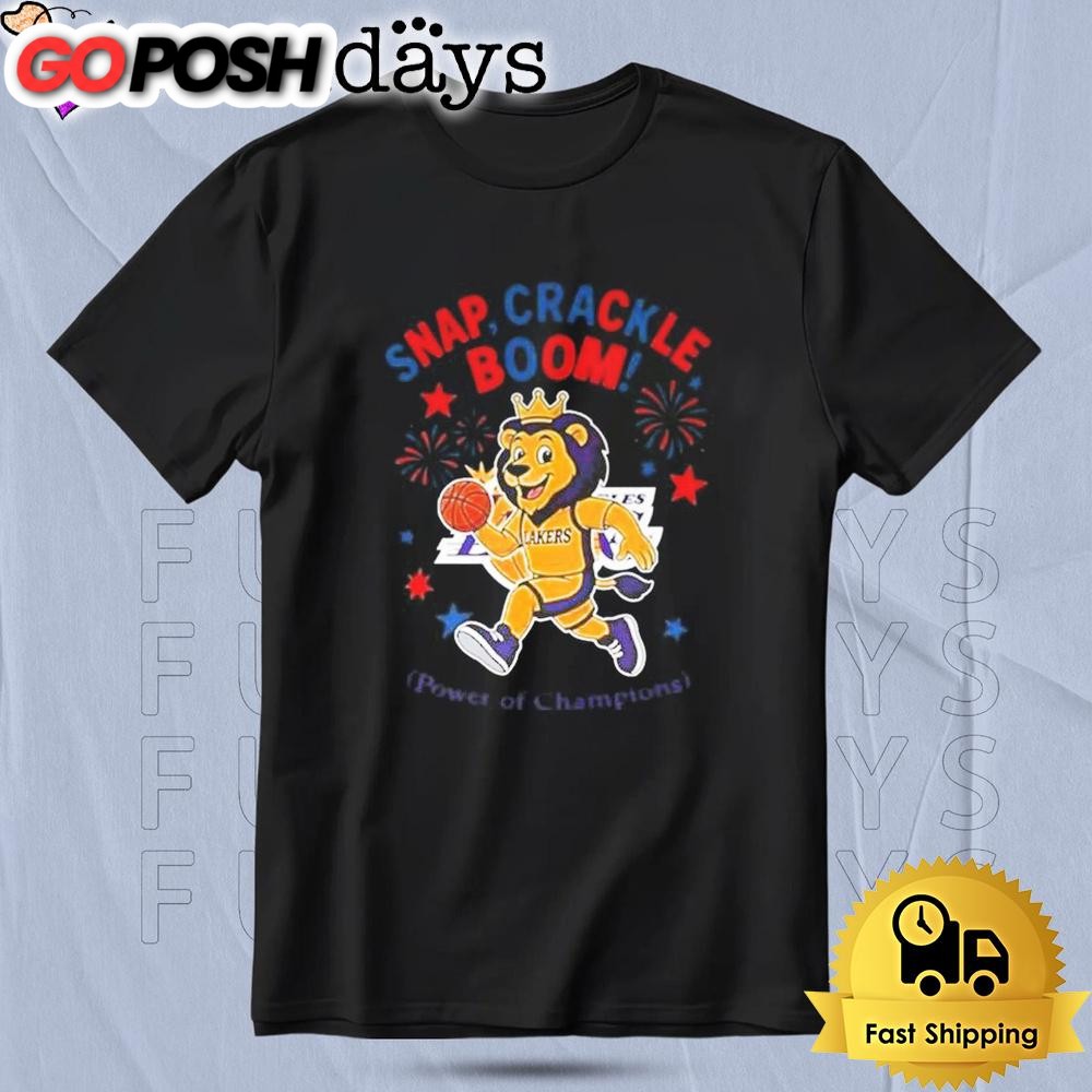 Los Angeles Lakers Snap Crackle Boom Power Of Champions Independence Day 2025 T Shirt