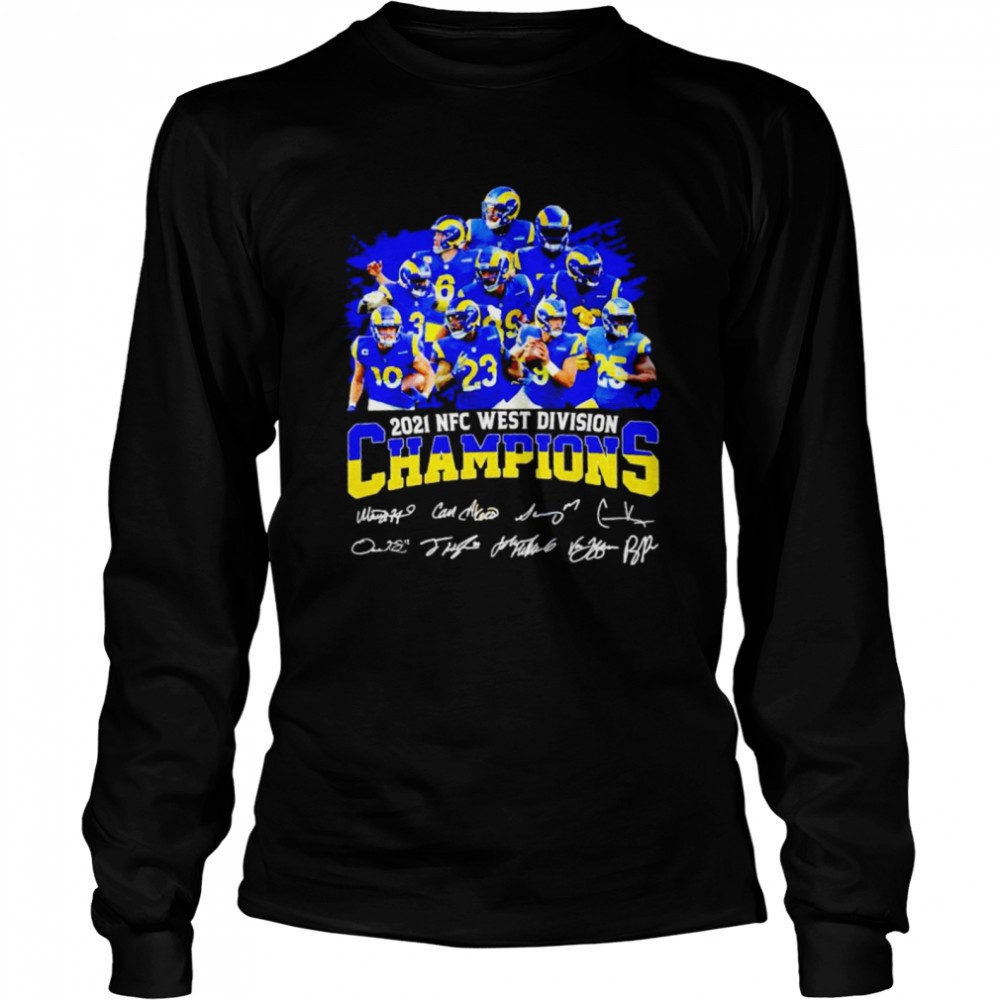 los-angeles-rams-2021-nfc-west-division-champions-players-signature-shirt-ngxj8220 Los Angeles Rams 2021 NFC west division champions players signature shirt