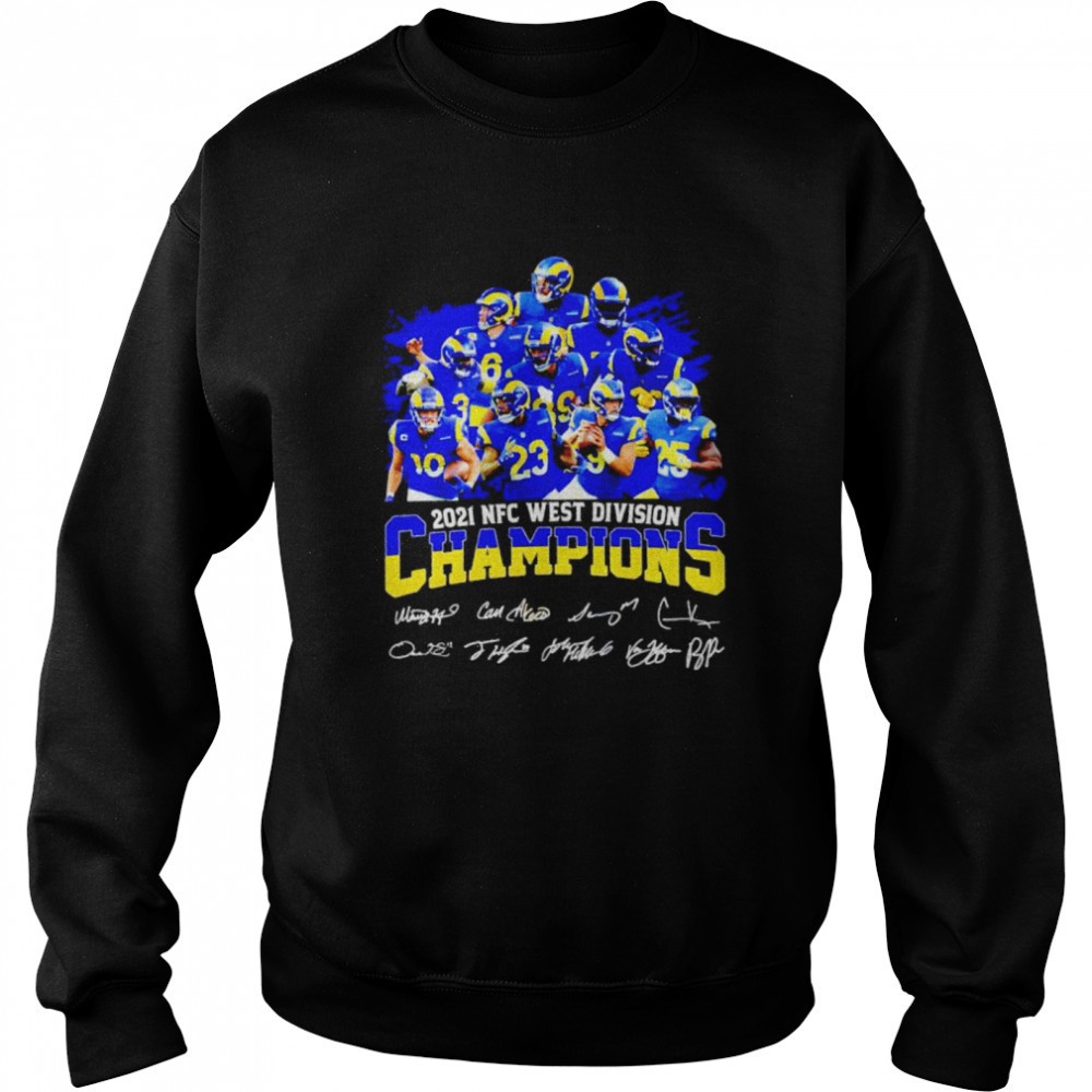 los-angeles-rams-2021-nfc-west-division-champions-players-signature-shirt-ngxj8220 Los Angeles Rams 2021 NFC west division champions players signature shirt