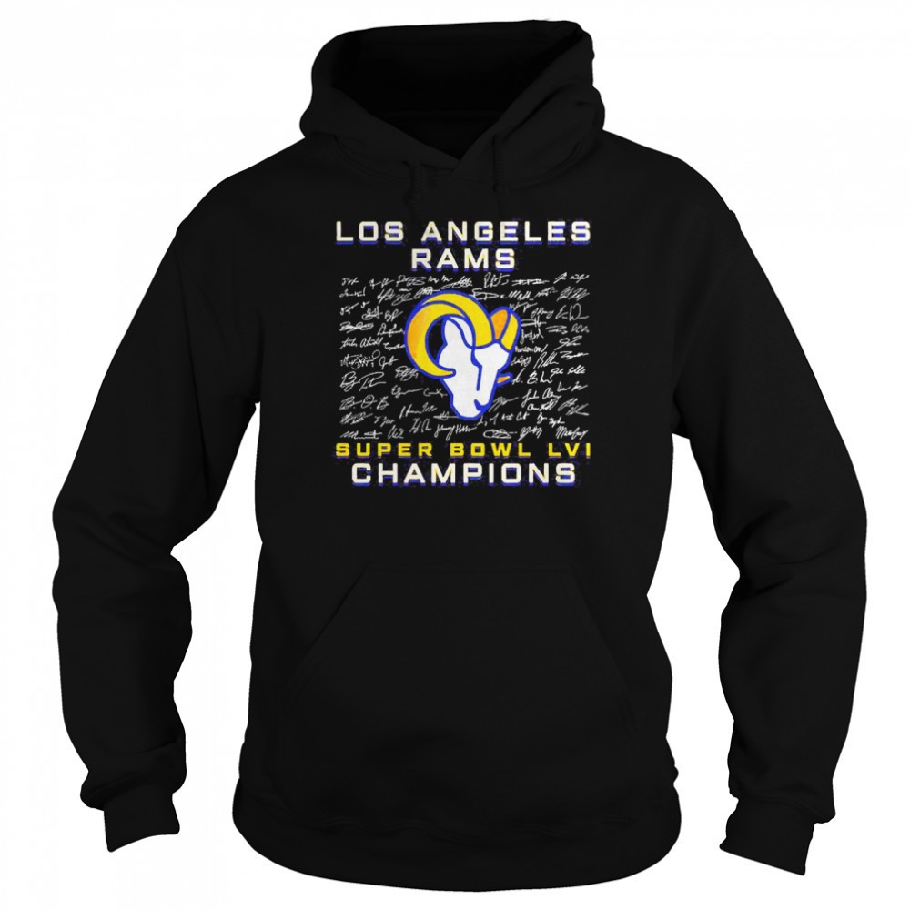 Los Angeles Rams 2022 Super Bowl LVI Champions Signatures Shirt