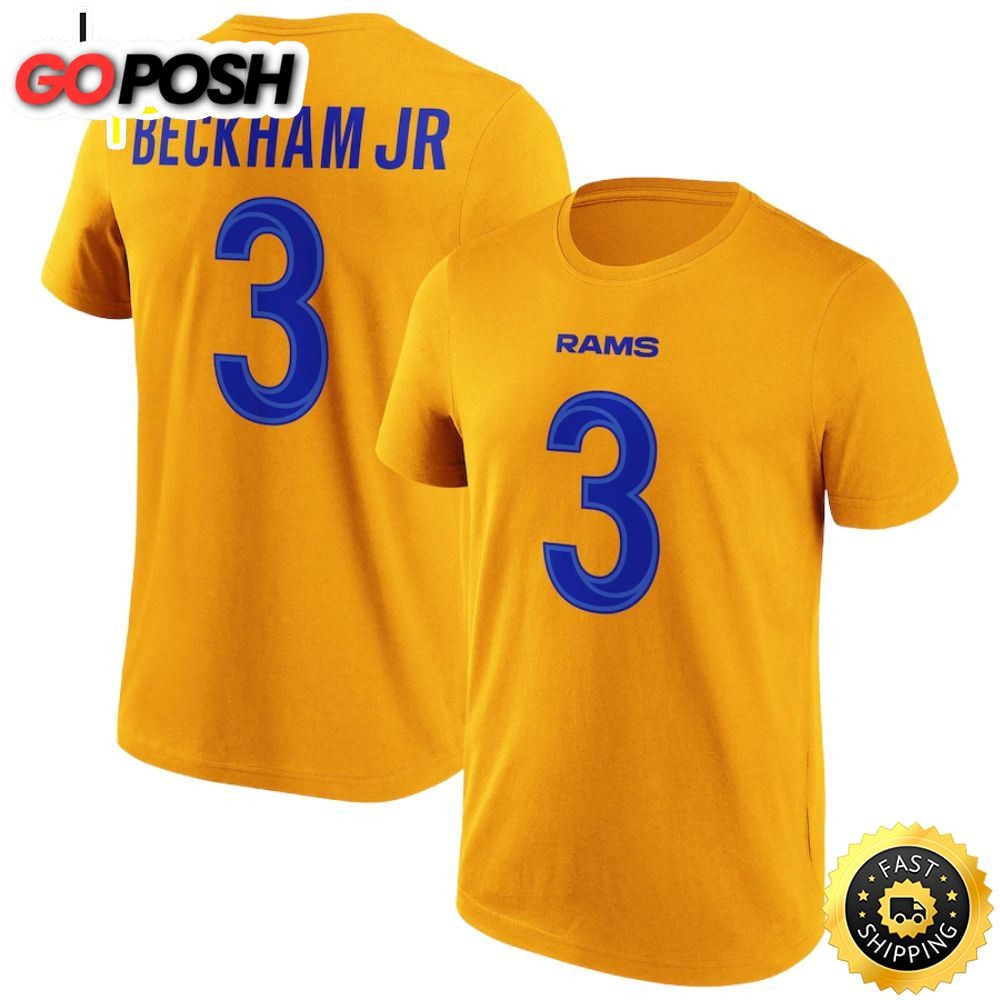 Los Angeles Rams Alternate Odell Beckham Jr 3 Mens T-shirt