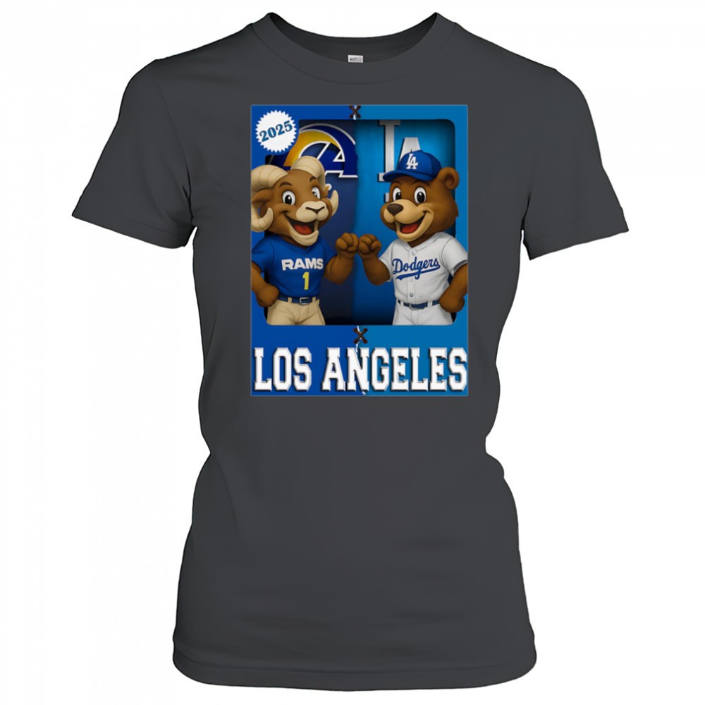 los-angeles-rams-and-los-angeles-dodgers-mascot-play-card-shirt-07oj7qie Los Angeles Rams and Los Angeles Dodgers mascot play card shirt