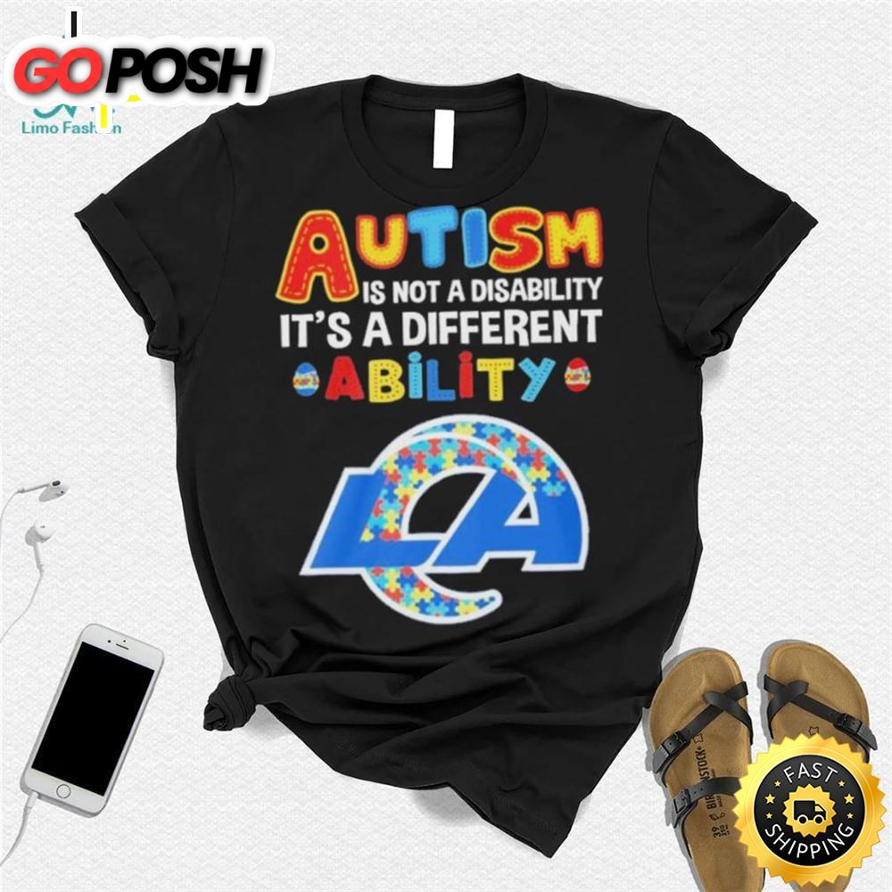 Los Angeles Rams Nfl Autism Is Not A Disability 2025 Shirt