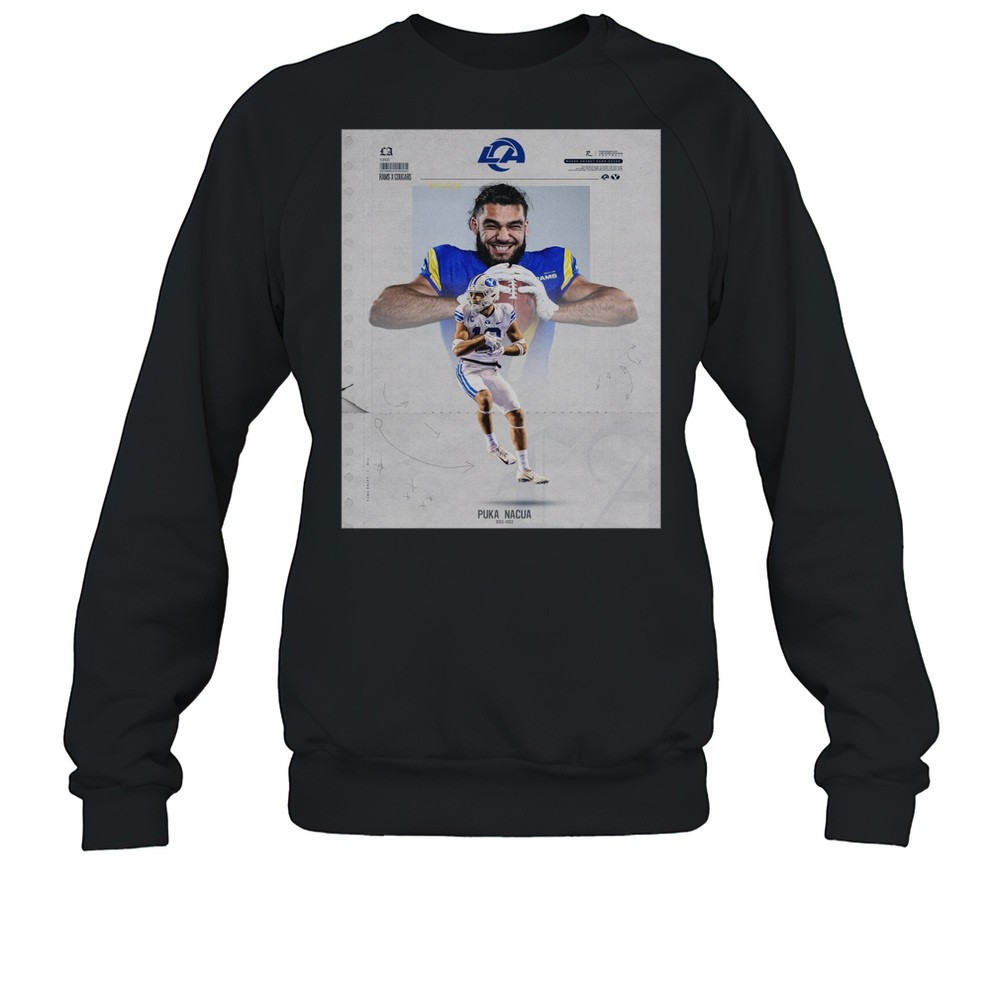 Los Angeles Rams X Byu Cougars Football Puka Nacua 2021 2022 Poster T-shirt