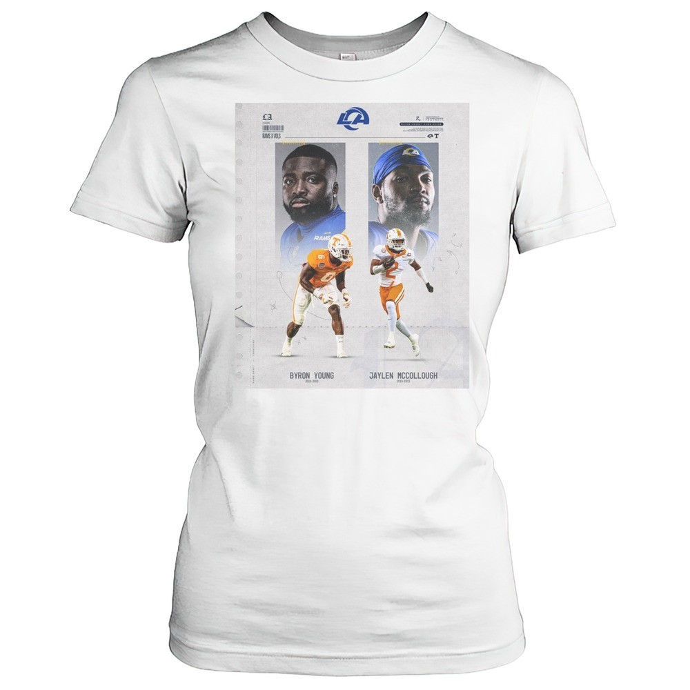 los-angeles-rams-x-tennessee-vols-football-byron-young-jaylen-mccollough-poster-dt9jveq6 Los Angeles Rams X Tennessee Vols Football Byron Young Jaylen Mccollough Poster T-shirt