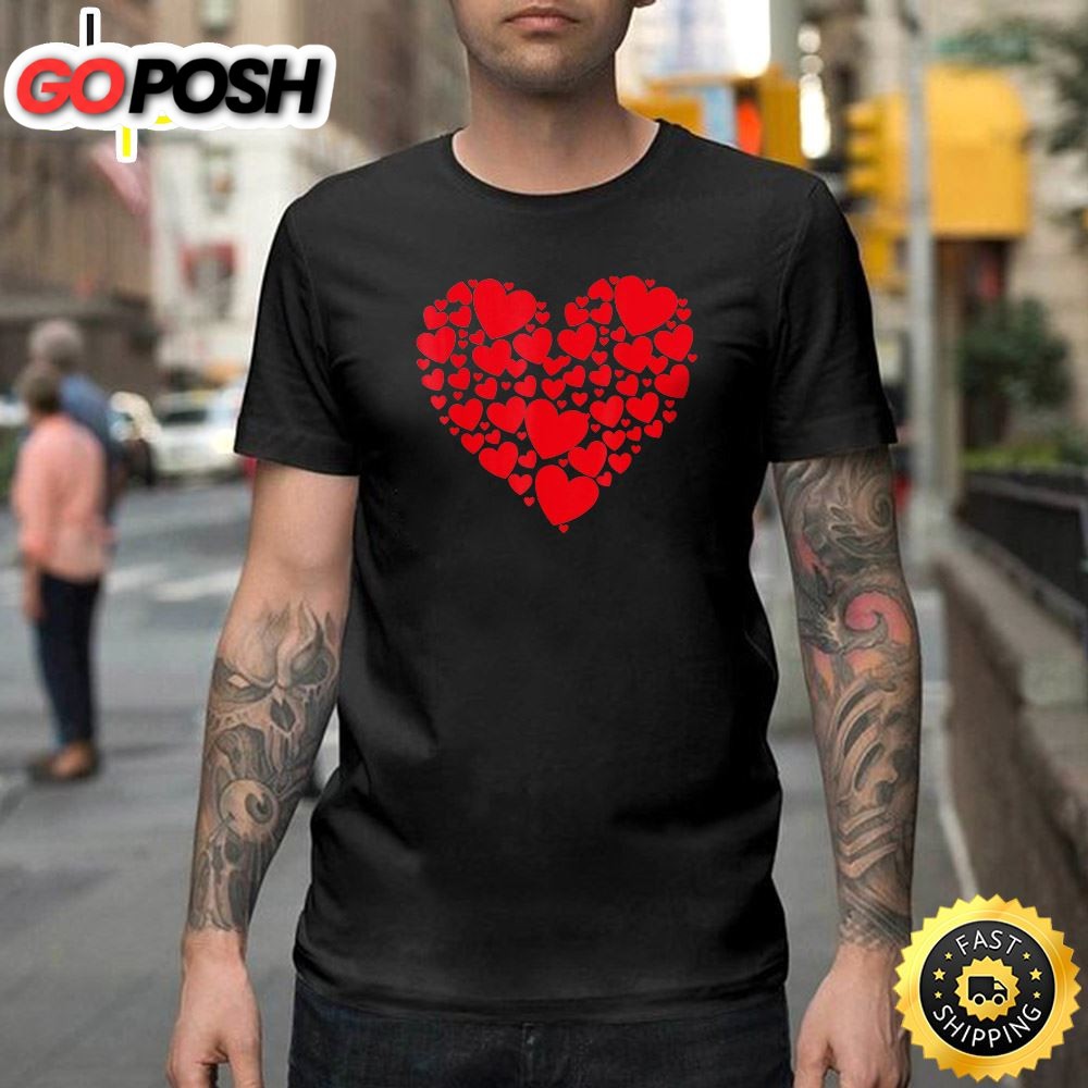 Lots Of Hearts Valentines Day T Shirt – Heart Happy Valentines Day Unisex T-shirt