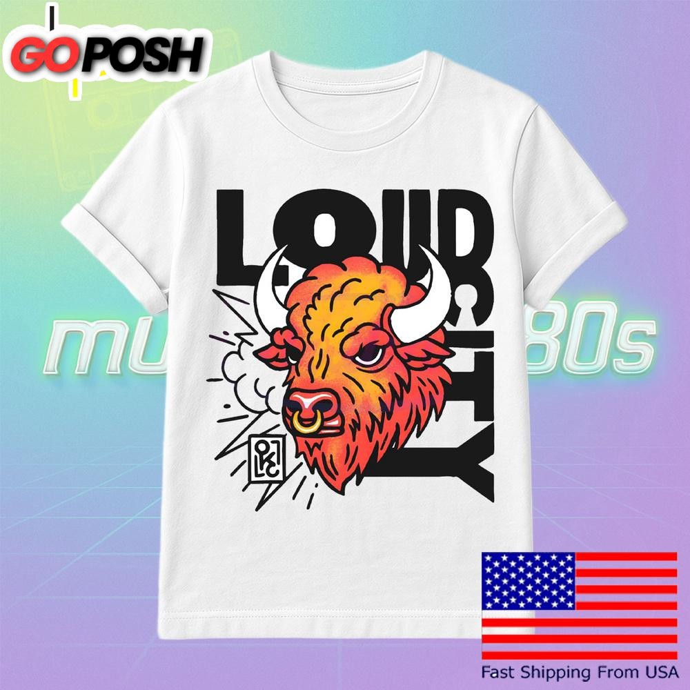 Loud City Bison Okc Basketball Mascot Head T Shirt