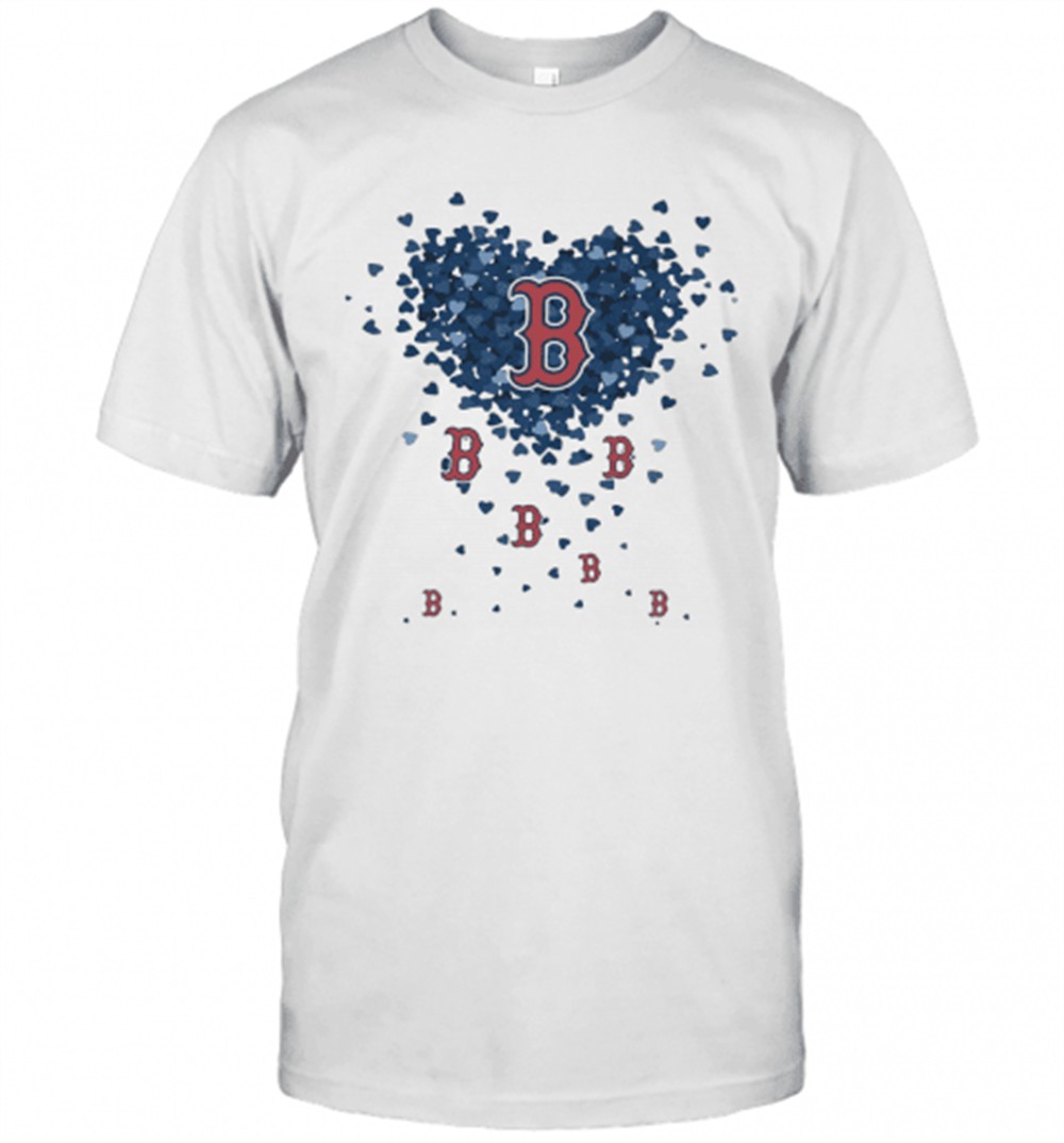 Love Boston Red Sox Baseball Logo Hearts T-Shirt