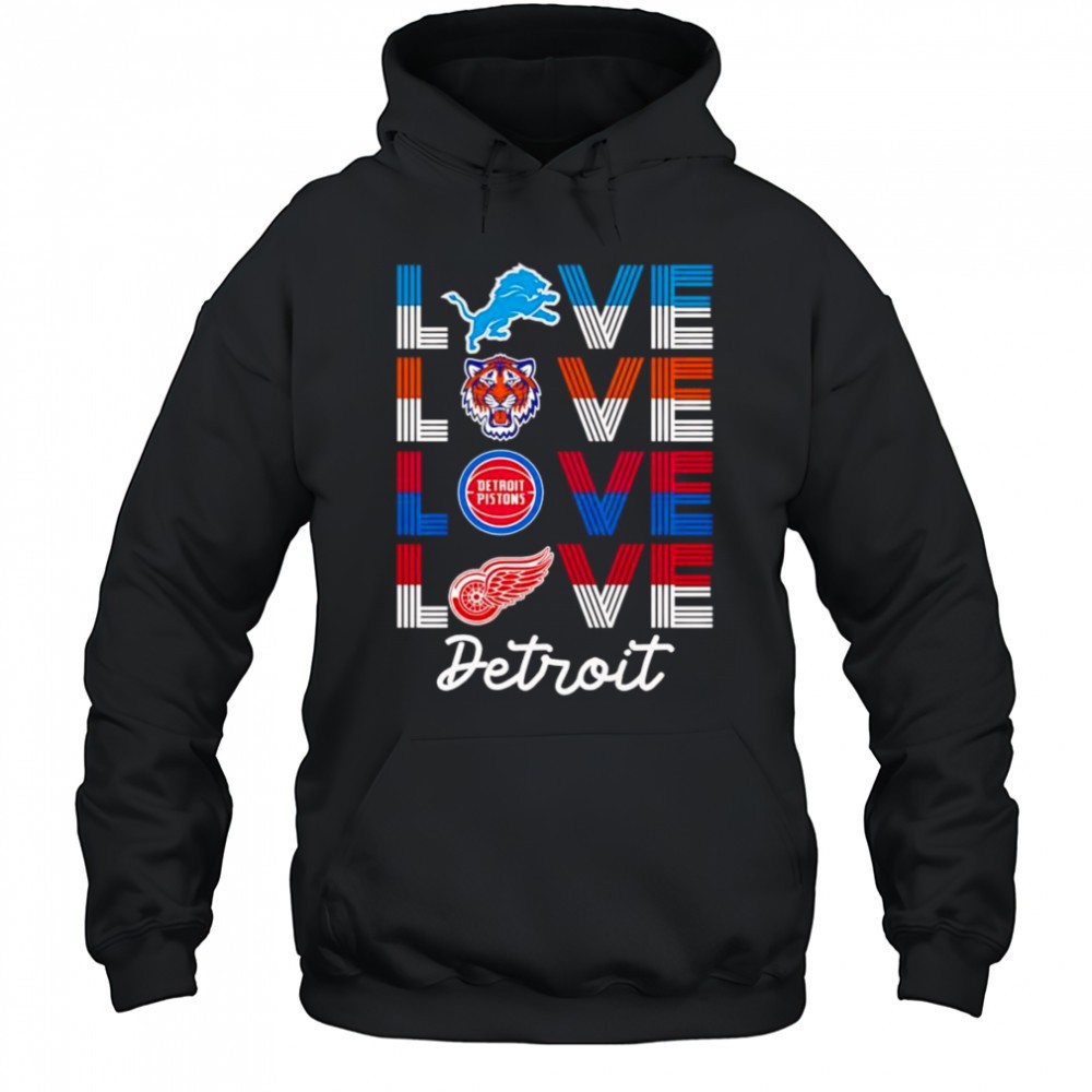 Love Detroit sports team logo shirt