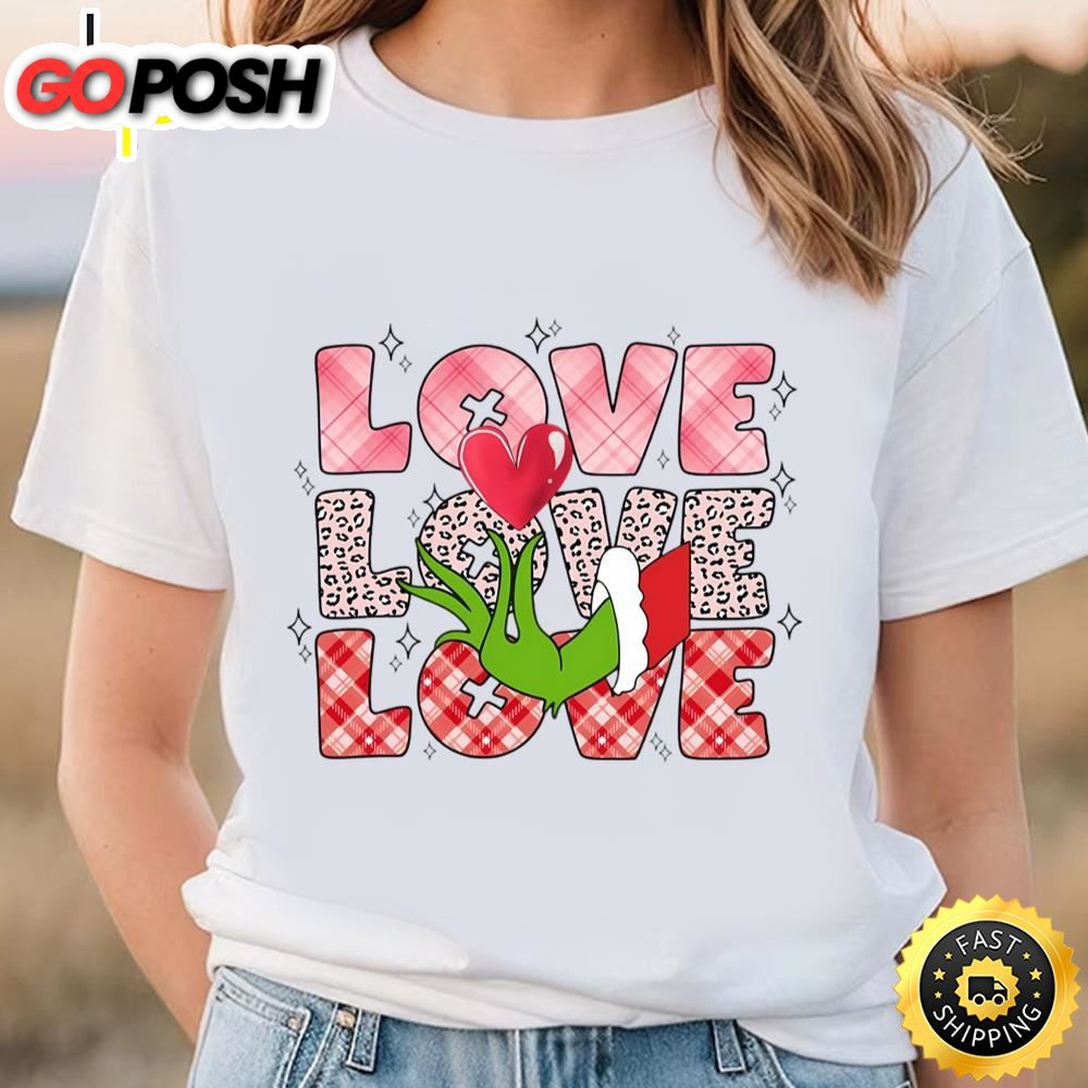 Love Heart Grinchs Valentine Day Shirt