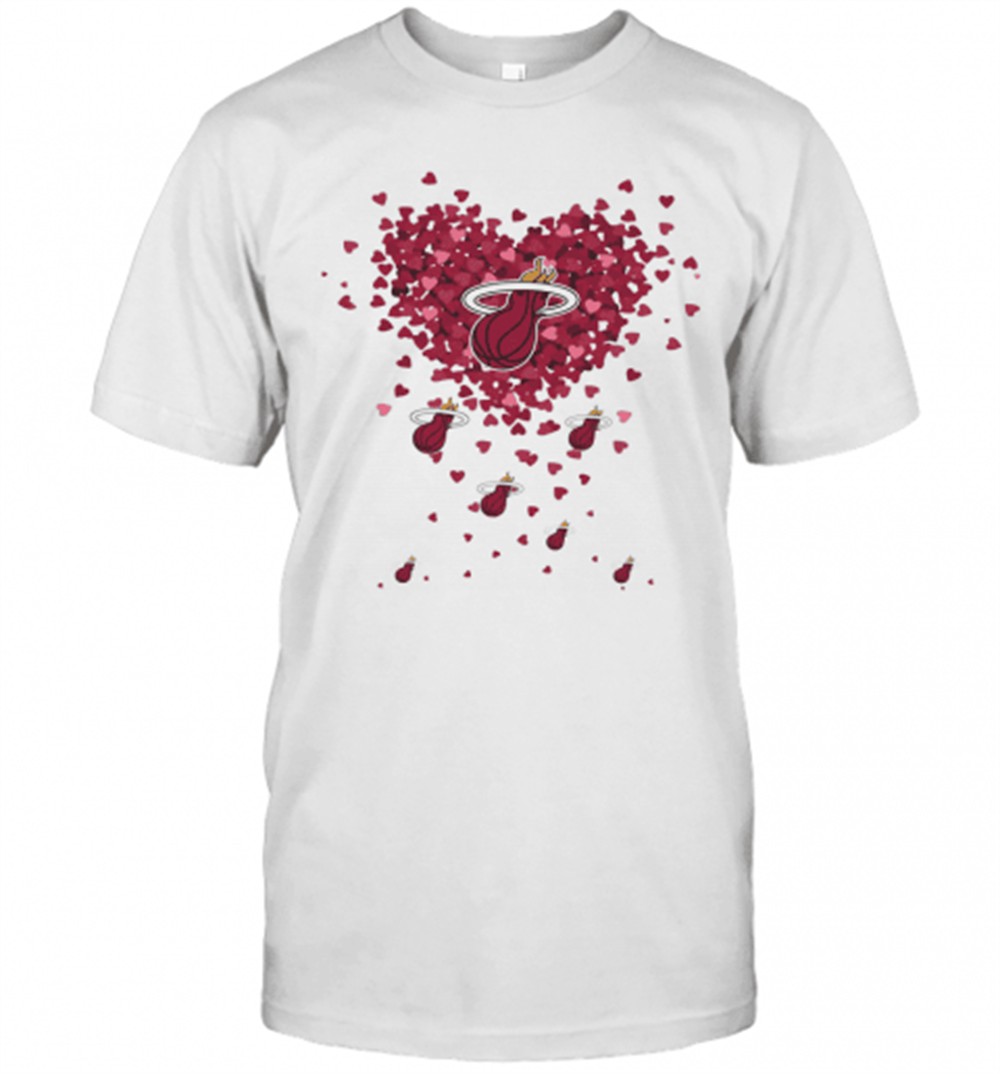 Love Miami Heat Basketball Hearts T-Shirt