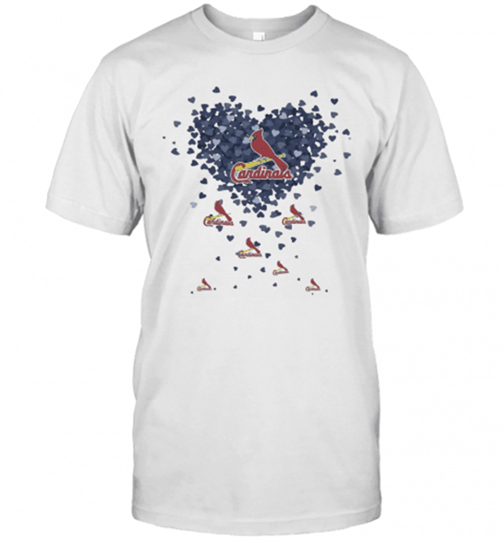 Love St. Louis Cardinals Baseball Logo Hearts T-Shirt