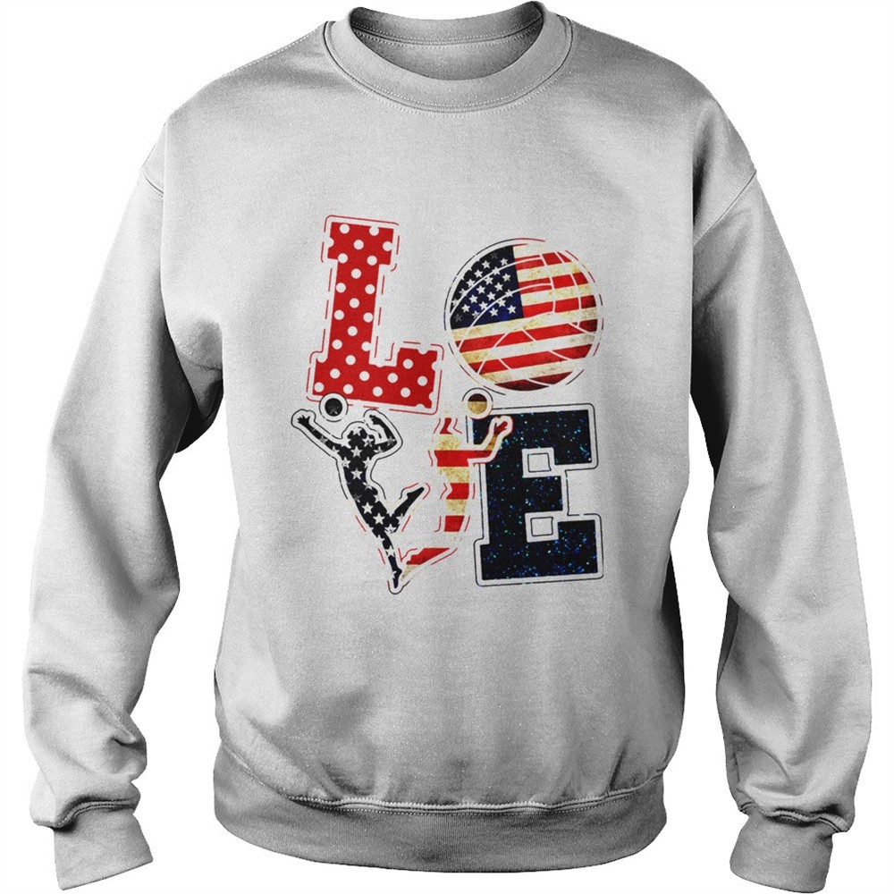 Love Volleyball American Flag shirt