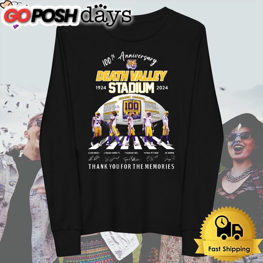 lsu-tigers-100th-anniversary-death-valley-stadium-t-shirt-klmo1sza LSU Tigers 100Th Anniversary Death Valley Stadium T Shirt