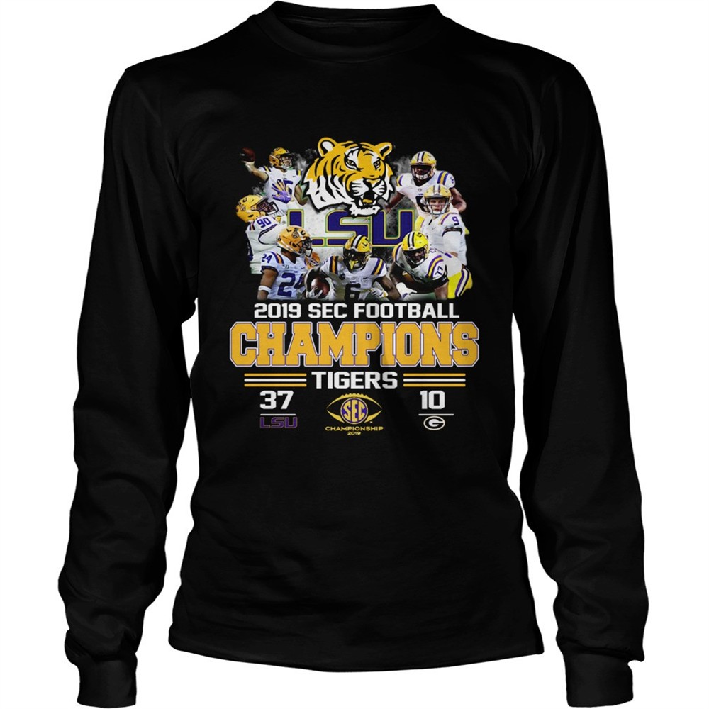lsu-tigers-37-georgia-bulldogs-10-score-2019-sec-champions-shirt-ccnjk3zc LSU Tigers 37 Georgia Bulldogs 10 Score 2019 SEC Champions shirt