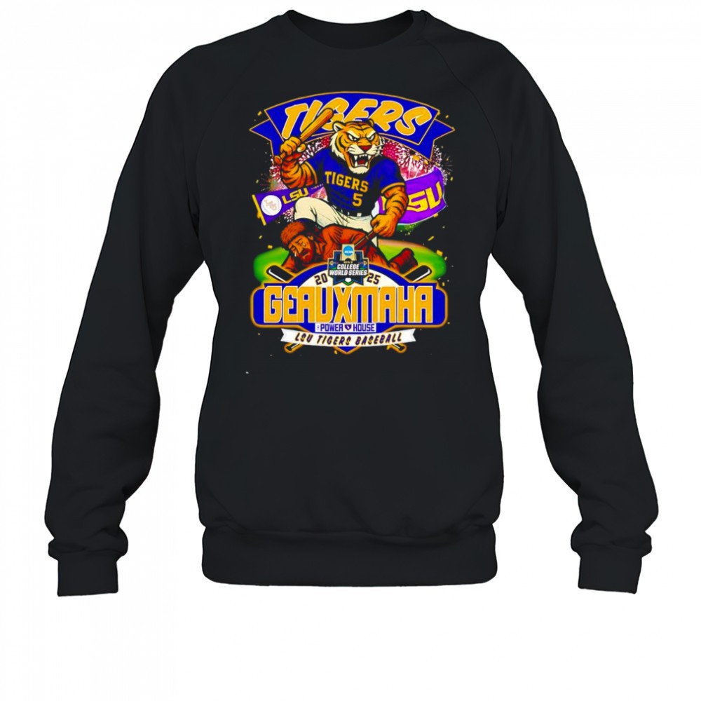 LSU Tigers baseball 2025 Geauxmaha mascot shirt