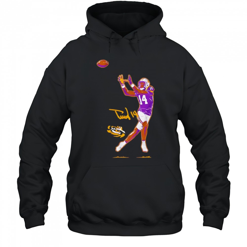 LSU Tigers football TreyDez Green superstar pose signature graphic shirt