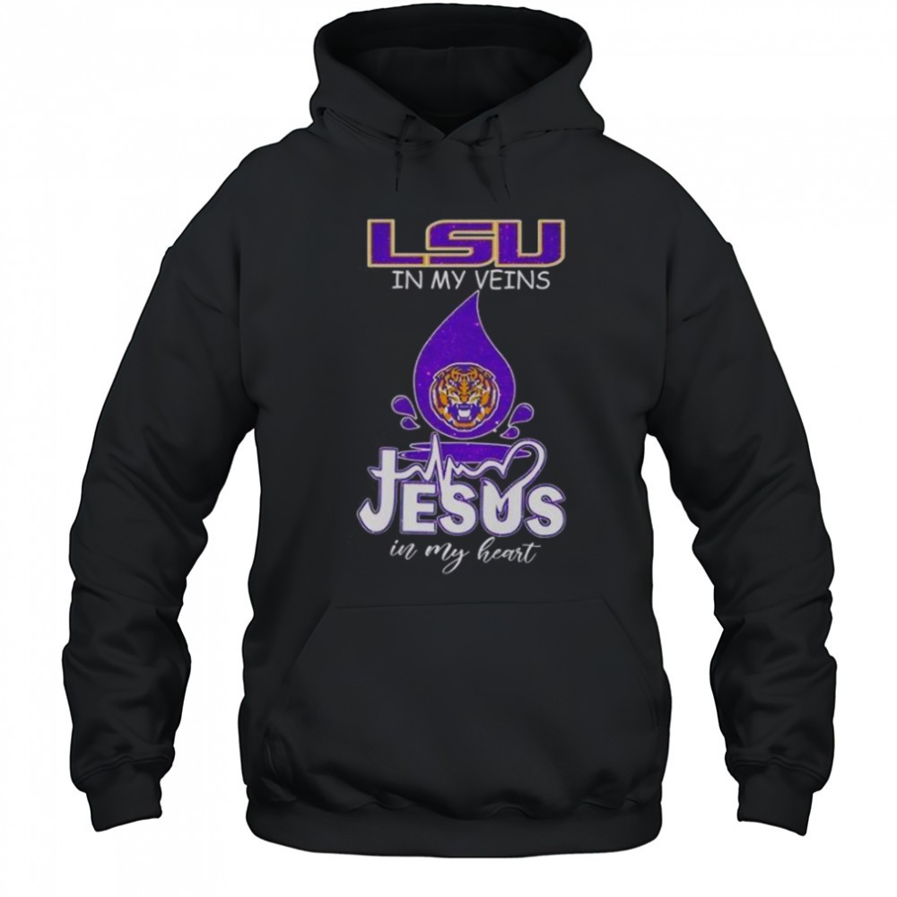 LSU Tigers In My Veins Jesus In My Heart T-Shirt