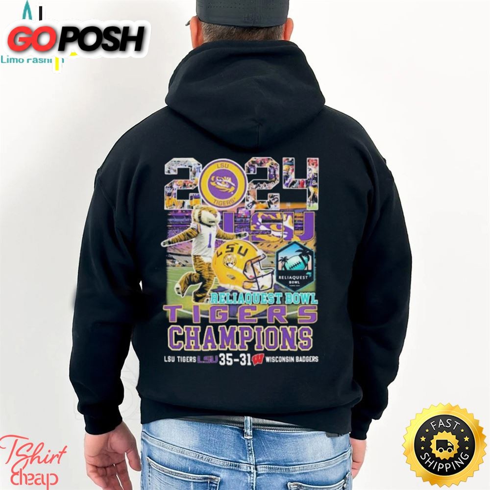 Lsu Tigers Mascot 2025 Reliaquest Bowl Champions Shirt