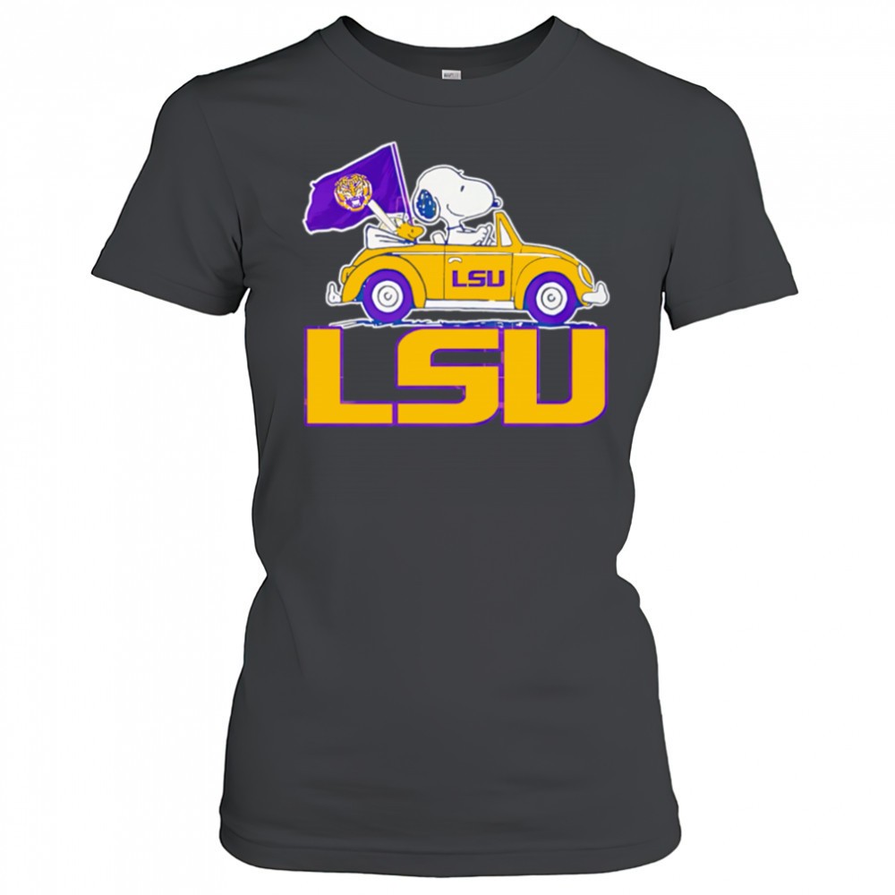 lsu-tigers-x-snoopy-go-by-car-shirt-v3za78np LSU Tigers x Snoopy go by car shirt