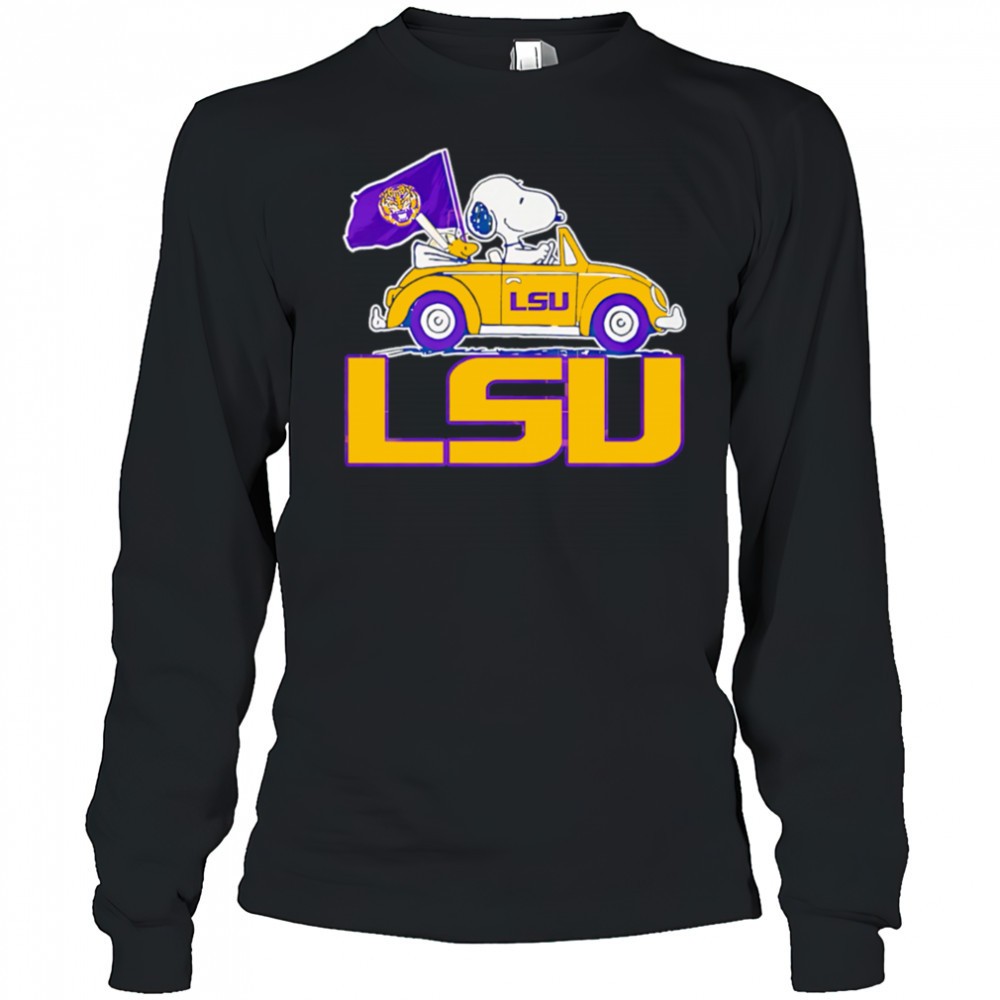 lsu-tigers-x-snoopy-go-by-car-shirt-v3za78np LSU Tigers x Snoopy go by car shirt