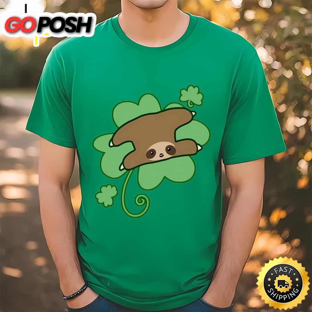 Lucky Clover Sloth Patricks Day T-shirt