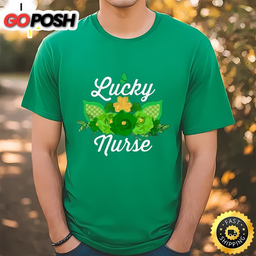 Lucky Nurse Unicorn Shamrock St Paddy Saint Patrick Day T-Shirt