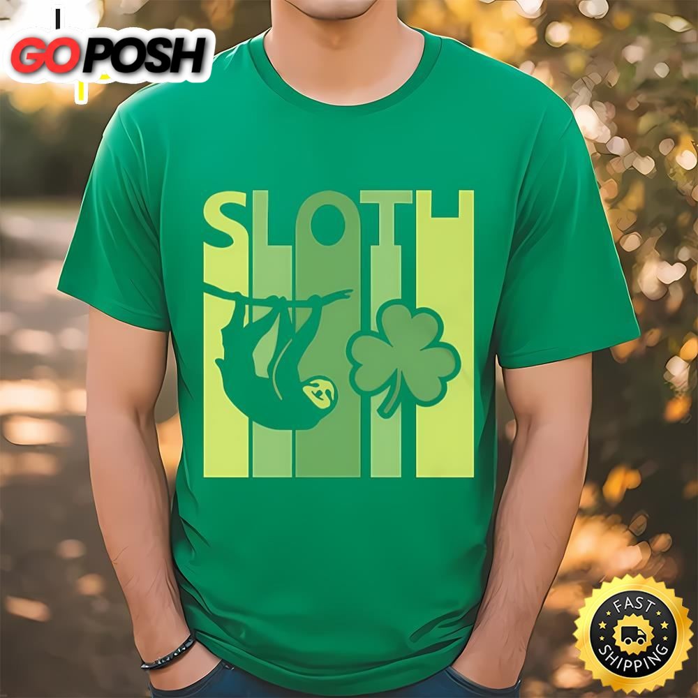 Lucky Sloth St Patricks Day Irish Vintage T-Shirt