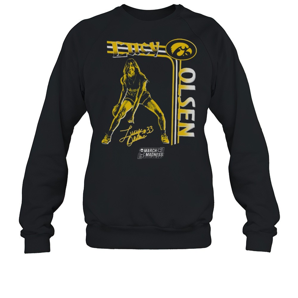 Lucy Olsen Striped Iowa Hawkeyes Basketball NCAA March Madness Signature Graphic T-shirt