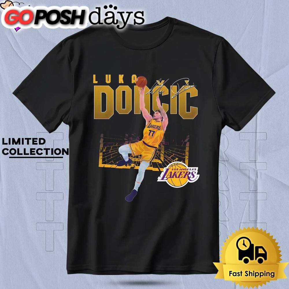 Luka Doncic Los Angeles Lakers Shattered T Shirt