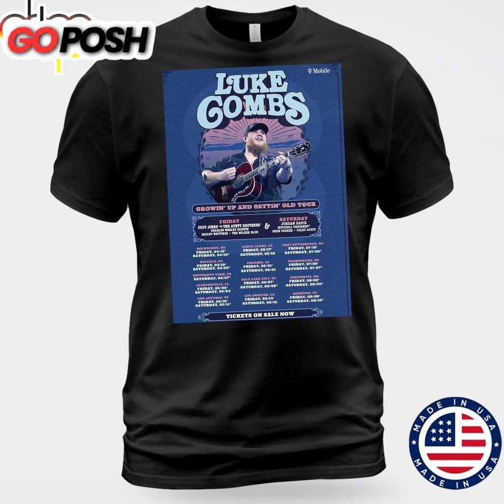 Luke Combs Announces 2025 Growin Up and Gettin Old Tour Unisex T-shirt