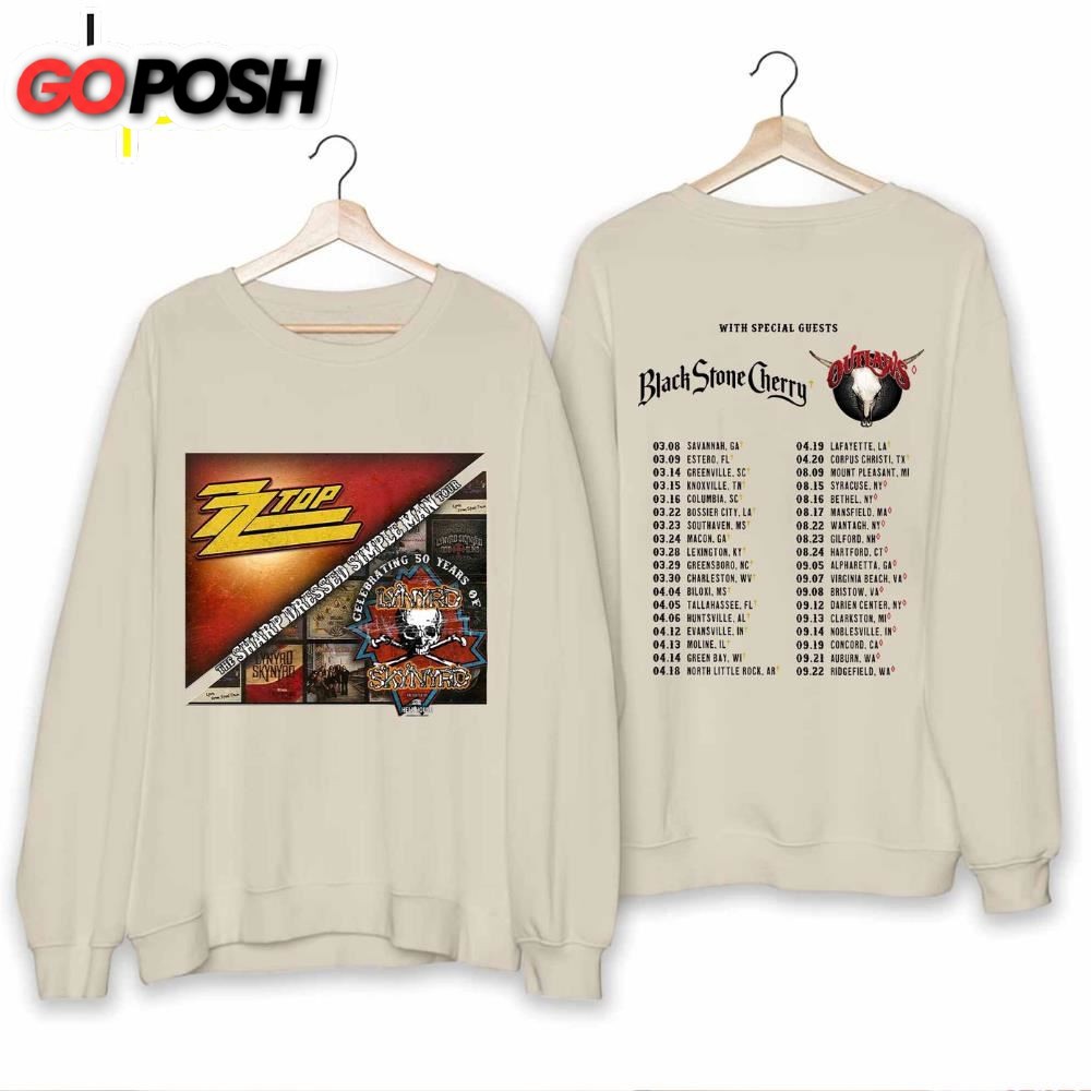 Lynyrd Skynyrd ZZ Top Tour 2025 Shirts