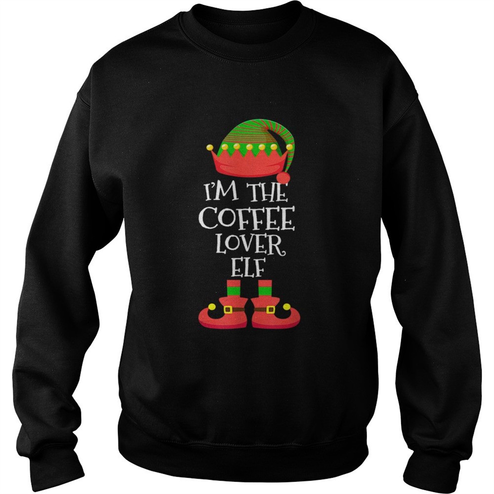 M THE Coffee Lover ELF Christmas Xmas Elf Group Costume shirt